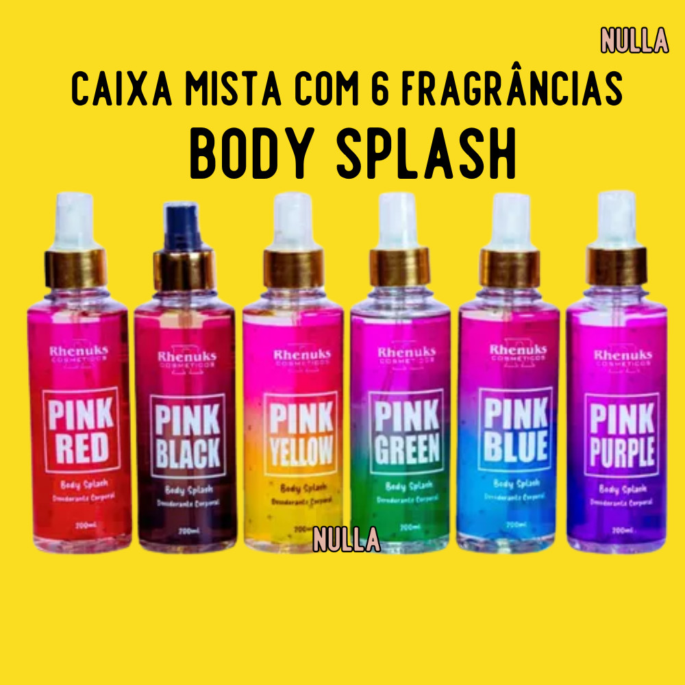 CAIXA MISTA BODY SPLASH RHENUKS 6 FRAGRANCIAS em Oferta na Shopee