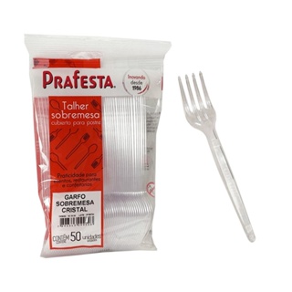 Garfo Sobremesa Cristal Com 50 - Prafesta em Oferta na Shopee