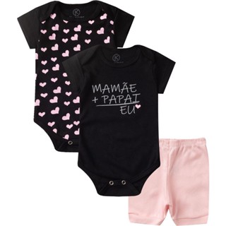 Kit Body Infantil 3 Peças Kappes Preto
