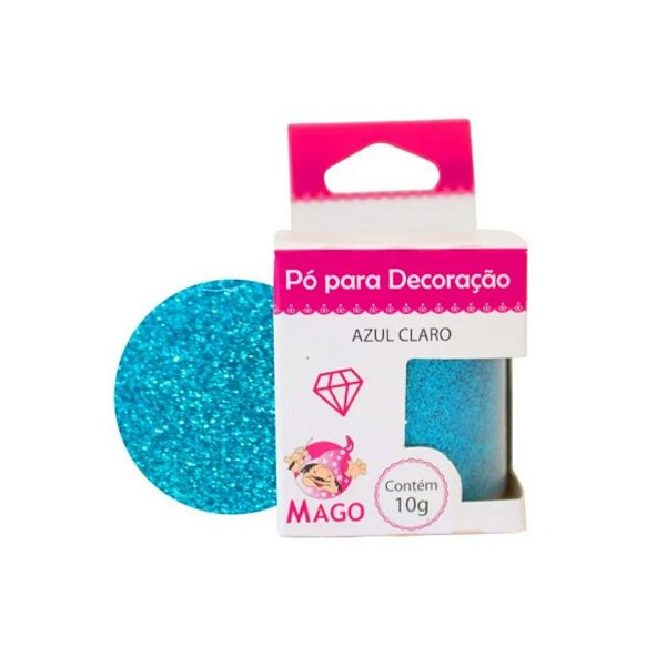 Pó para decoração - Azul Claro - 10g - Mago - Food & Beverages