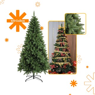 Arvore de Natal Pinheiro Tradicional 1,5m 1,8m 2,1m 400 800 1000 Galhos Ajustável Hastes F...