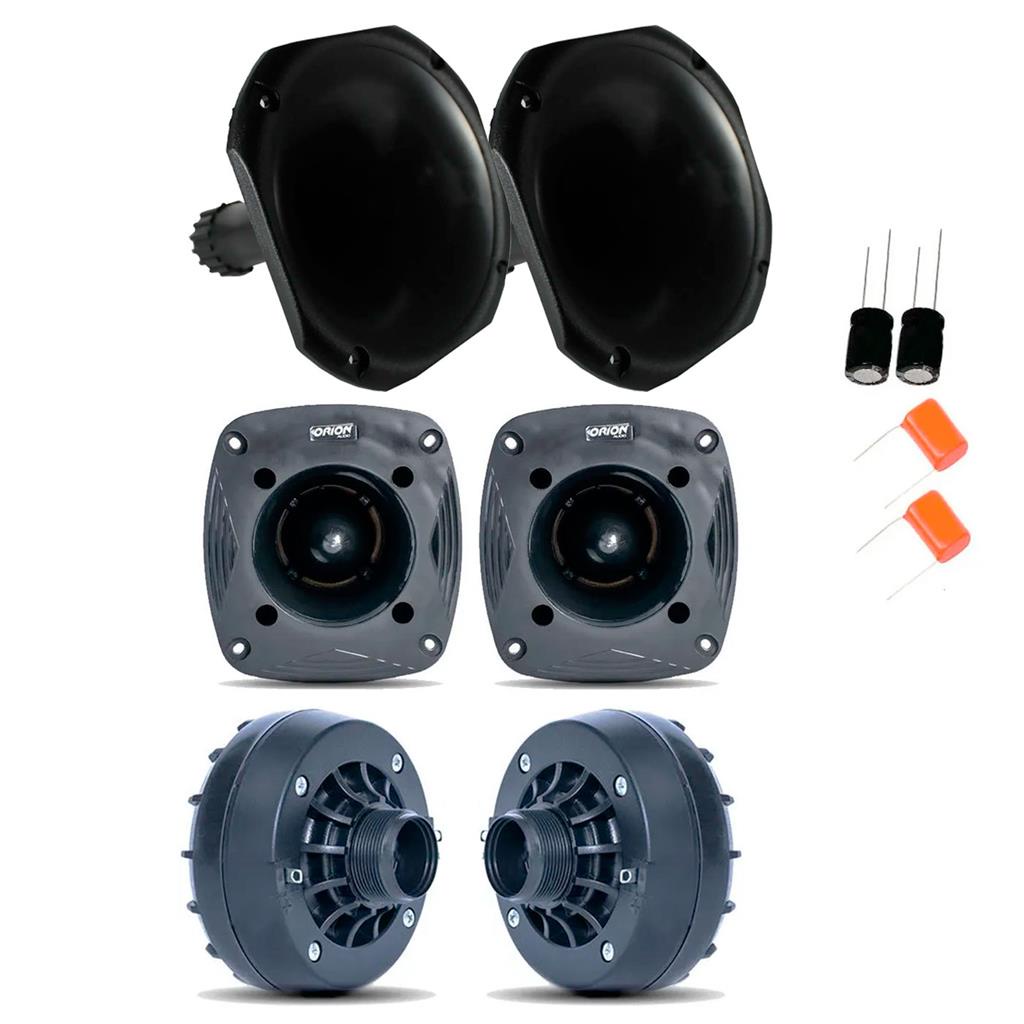 Kit 2 Driver 2 Tweeter 2 Corneta Curta Orion 480w Rms Som + Capacitores em Oferta na Shopee