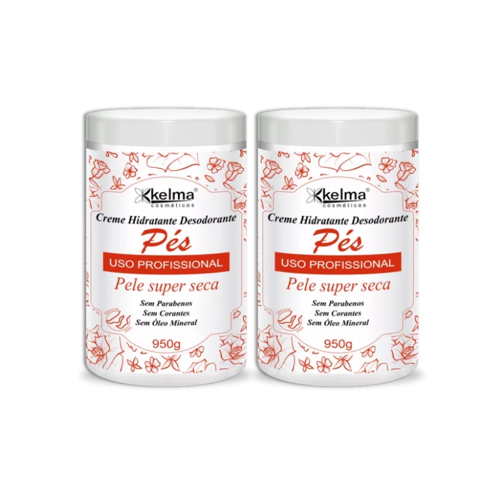 Kit C/02 Creme Hidratante Para Pés Kelma Profissional 950gr