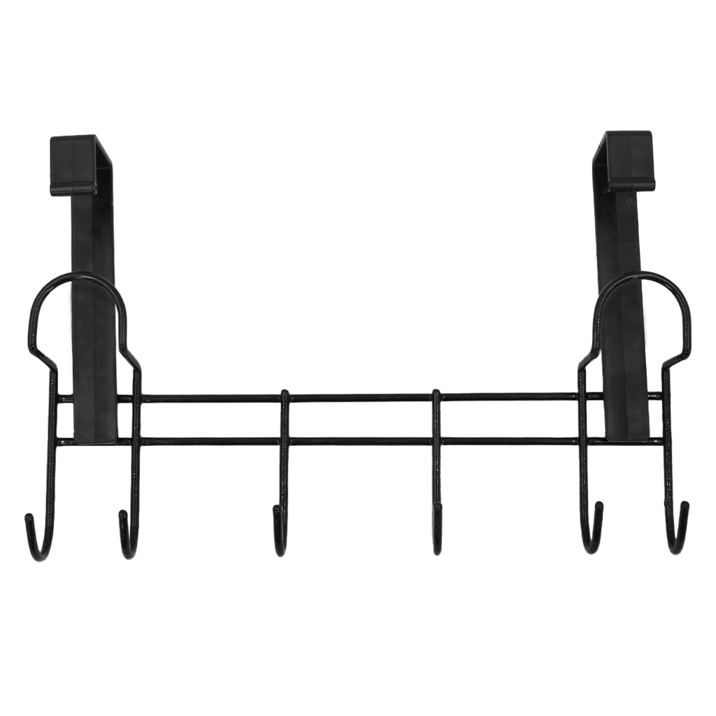 Suporte Porta Vassouras e Rodo de Parede 6 Ganchos Multiuso