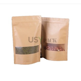 Saco Stand Up Pouch Kraft Com Visor Zip Lock C/50 Melhor Preço