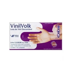 Luva De Vinil Volk Com Amido c/100un Tam. EG