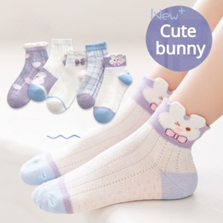 5 Pares Meias Infantis Meias de Algodão Respirável Meninas 0-13 Anos Meias Esportivas Baby Cartoon