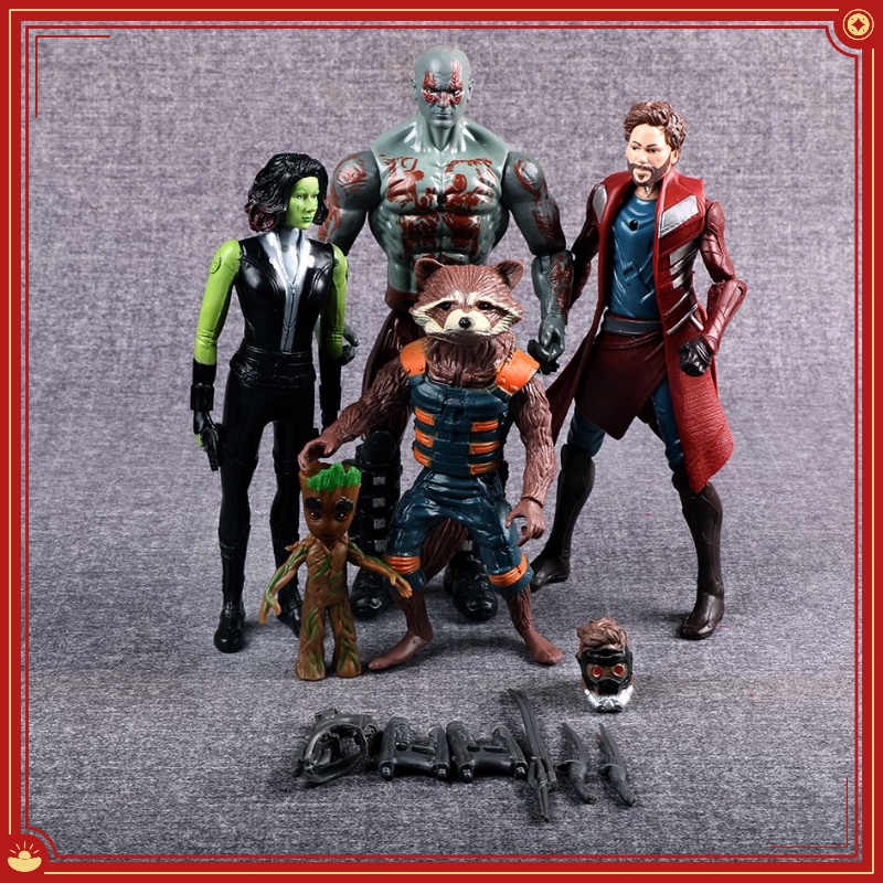 Anime Galaxy Figura de ação da Guarda Star Lord Groot Doll Modelo de Boneca de Brinquedo Infantil
