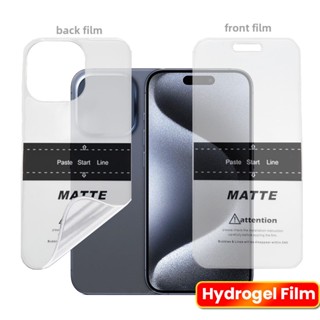Filme Hidrogel Frontal/Traseiro Para iPhone 15 14 13 Pro Max 13 Mini 14 15 Plus Protetor De Tela HD Transparente Fosco Brilhante Suporte De Impressão Digital