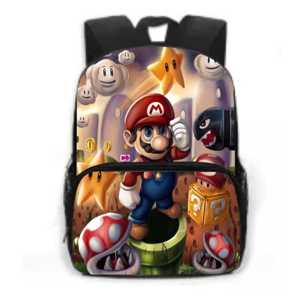 Mochila Mario Bros Infantil Meninos Costas Escolar Masculina