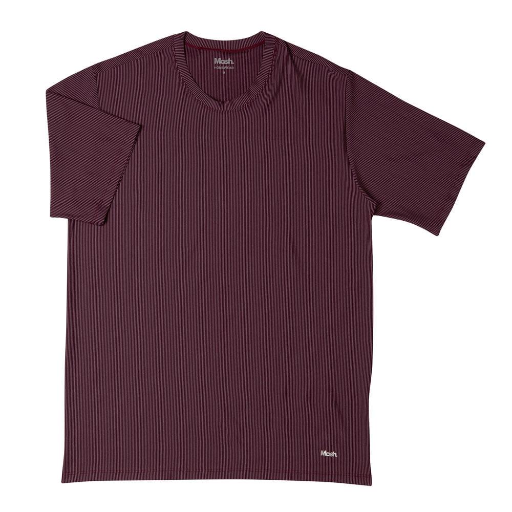 Camiseta Mash Masculina Microfibra Listrada Manga Curta - Men Clothes