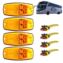 KIT 4 Lanterna Lateral Ônibus Marcopolo G7 5 LED BIVOLT +Conector