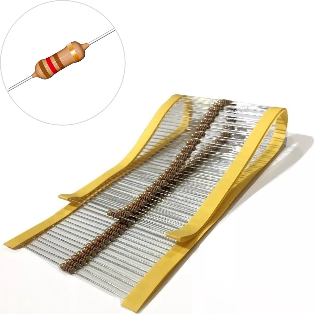 Kit 100 Unidades  Resistor 120R 1/4W 5% Resistores Padrão Cr25 Ohms em Oferta na Shopee