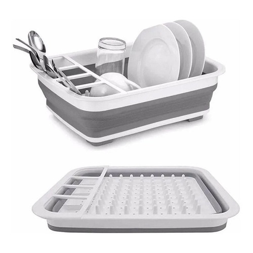 Escorredor De Louça Secador Cozinha Prato Silicone Retrátil