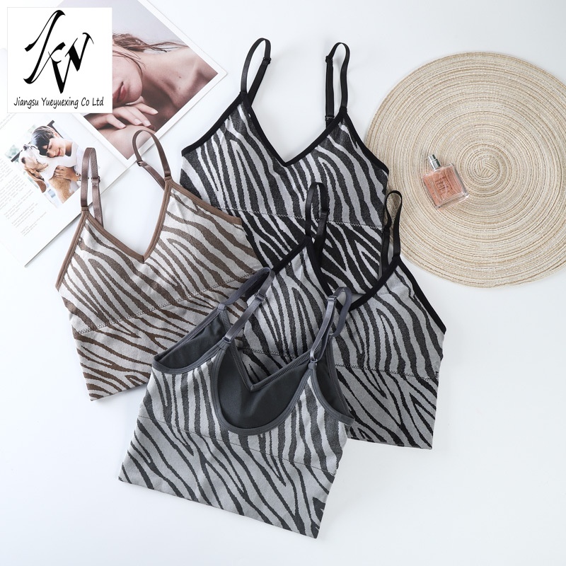 Zebra Pattern Gathering No Steel Ring Sling Wrap Sling Wrap de Aço Peito Interno Vestir Roupa Interior Anti-Brilho Mulheres