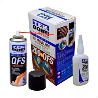 Kit Moveleiro 200 - Cola Instantanea 100g + Ativador Qfs 200ml Tekbond