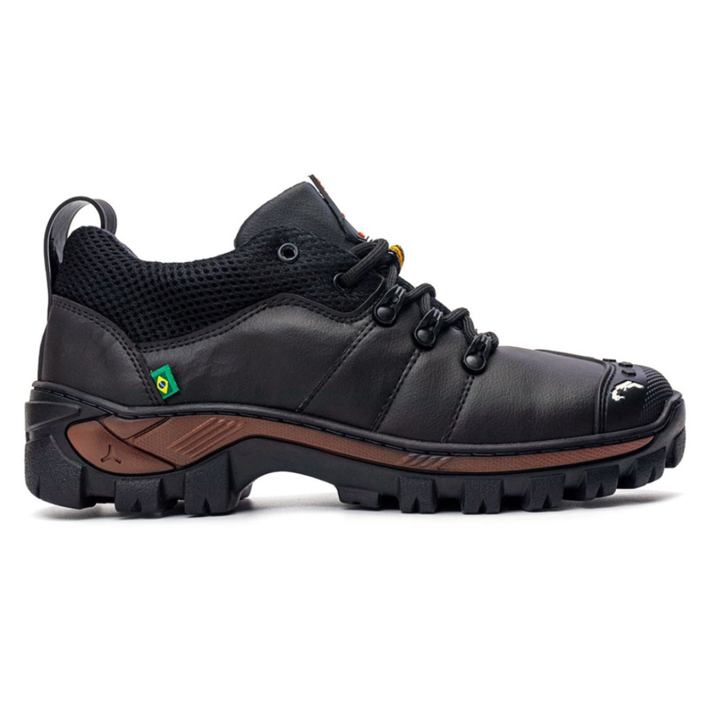 Tênis Trekking Trilha Academia Bike Adventure Reforçado Preto