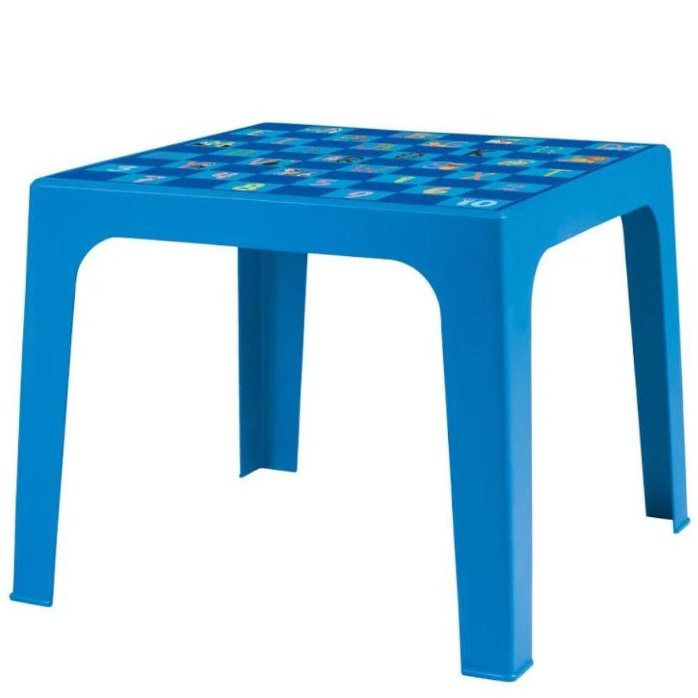 Mesa Infantil Mor 15151602 Plástica Kids Quadrada Estampada Azul em Oferta na Shopee
