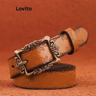 Lovito Cinto Básico Simples para Mulheres L69AD045 (Camelo)