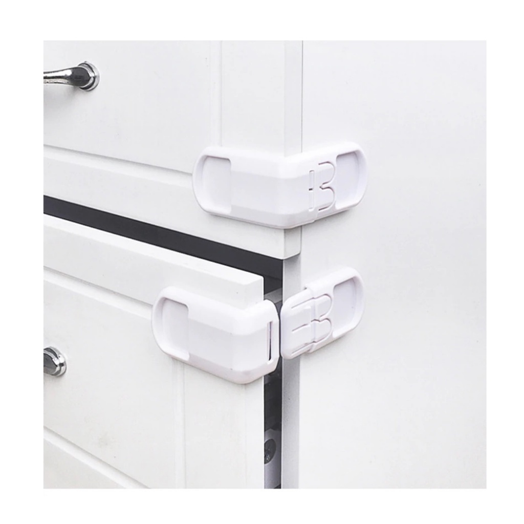 2 Trava Canto De Gaveta E Armario Lateral Fixador Protege Bebe Criança 2 Unidades