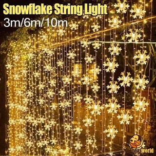 10M Cortina luz cortina romântica para casamento de natal ao ar livre Cortina Led Luzes Pisca Cascata Decoração Janela