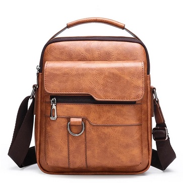 Bolsa de Couro Masculina Estilo Crossbody Casual e Elegante em Oferta na Shopee