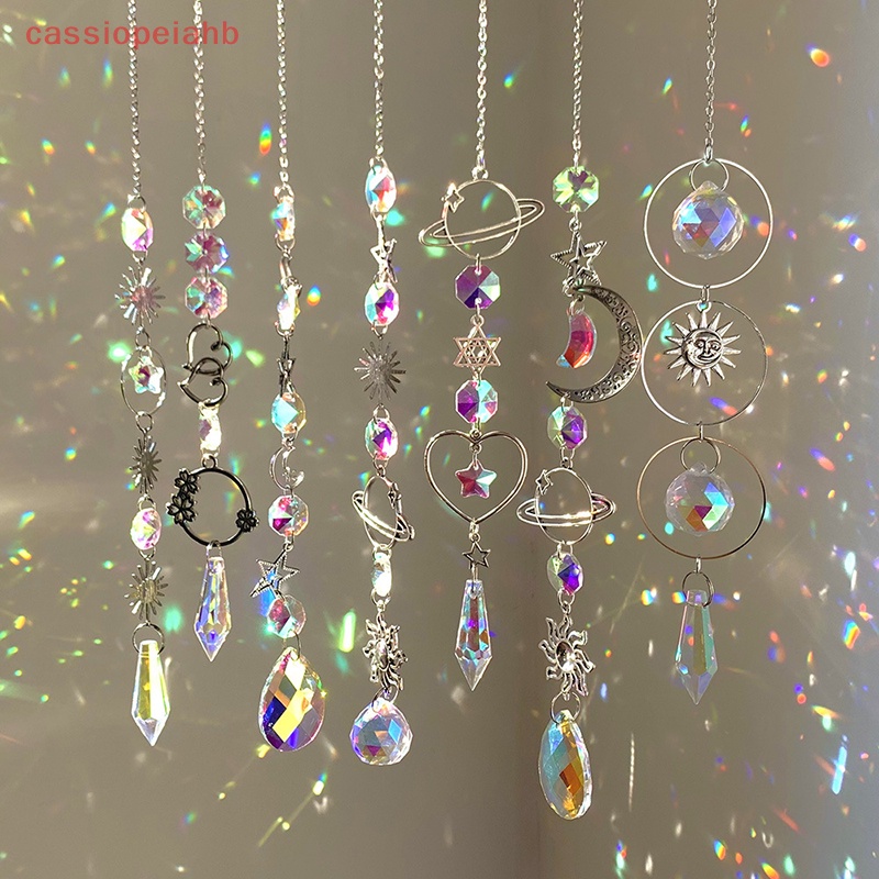 (cassiopeiahb) Pingente De Cristal Jardim Suncatcher Sinos De Vento Chuva Prisma Corrente Para Decoração De Janela em Oferta na Shopee