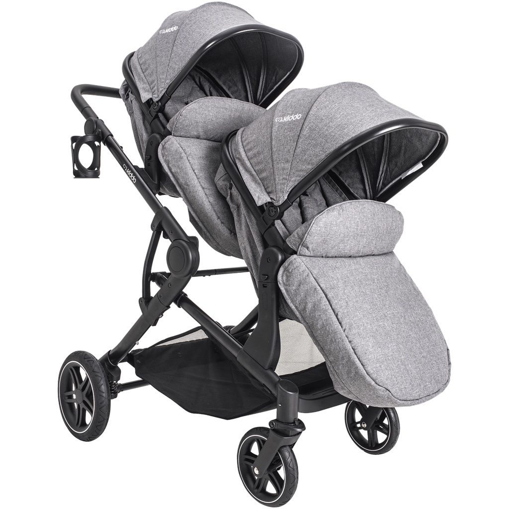 Carrinho para Gemeos Berço Passeio Moises Kiddo Pair Cinza em Oferta na Shopee