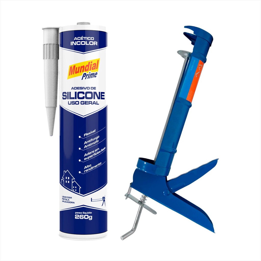 Silicone Adesivo Uso Geral Flexível 260g + Aplicador
