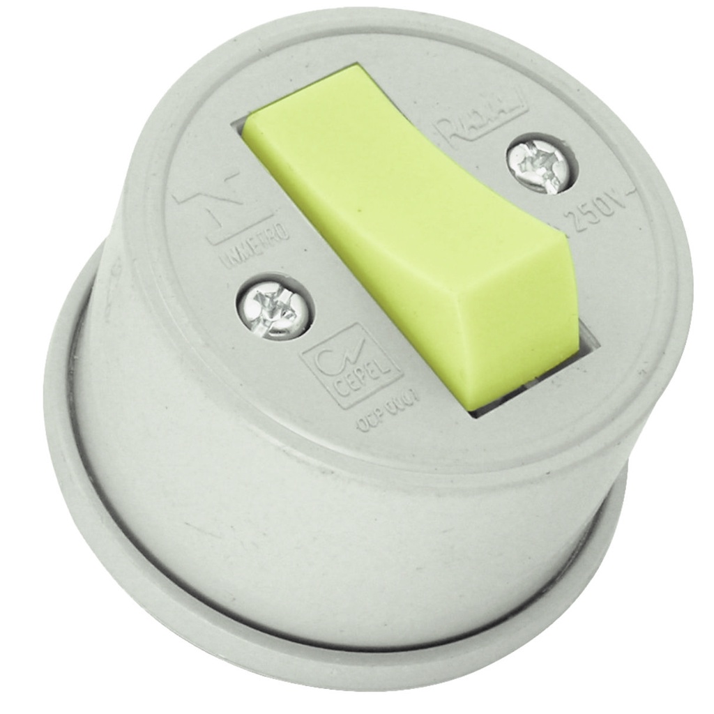 Interruptor 1 Tecla Simples Redondo Cinza Radial 1801.047