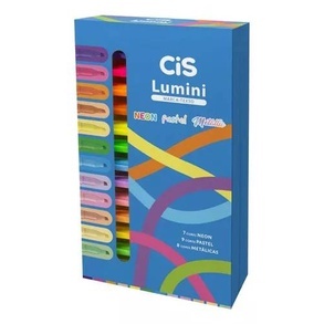Pincel Marca Texto Cis Neon / Pastel / Metálico Com 24 Cores em Oferta na Shopee