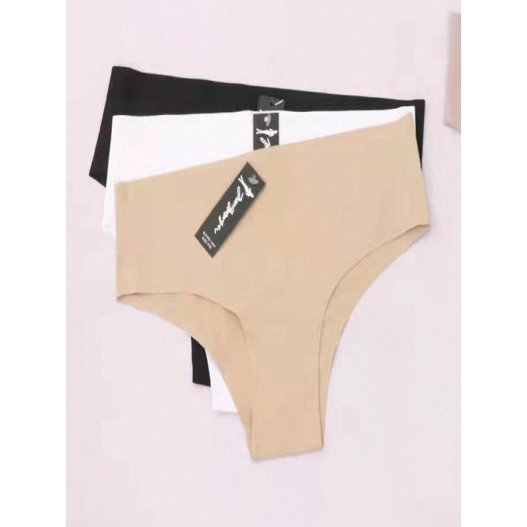 Kit 3 Calcinha Feminina Sem Costura  Cós Alto e Cós Reforçado de 5CM/1005 em Oferta na Shopee