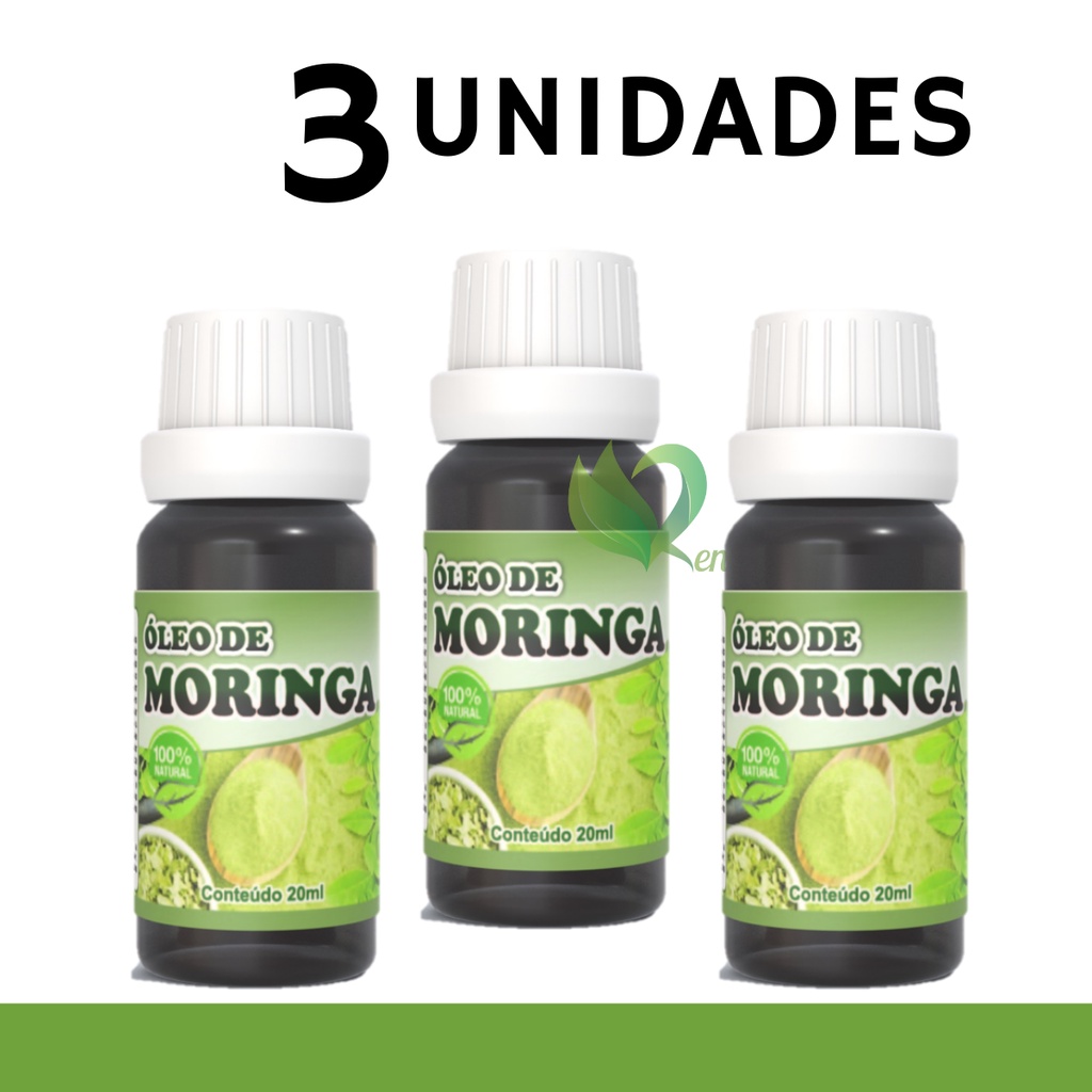 3x Óleo de Moringa - 100% vegetal, natural e vegano