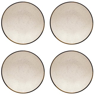 Jogo 4 Pratos Rasos Oxoford Unni Brisa 26cm em Cerâmica Decorada em Oferta na Shopee