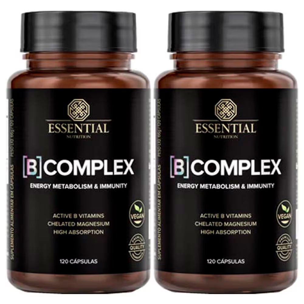 Kit 2x B Complex Essential Nutrition 120 Cáps + Magnésio – Vitaminas do Complexo B