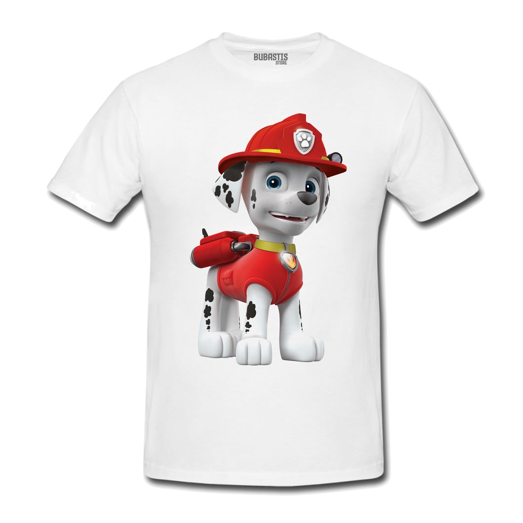 Camiseta Patrulha Canina Cachorro Bombeiro Dalmata desenho Marshall Infantil Adulto