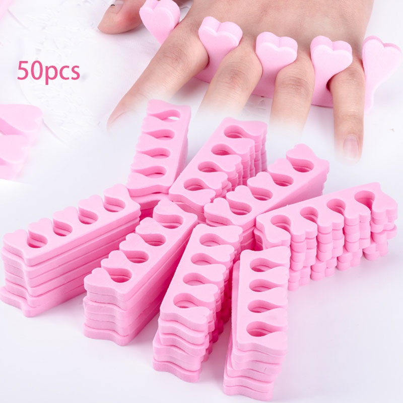 50 pcs/Pack Separadores De Dedos Dos Pés Pedicure De Esponja Profissional Cor-De-Rosa DIY