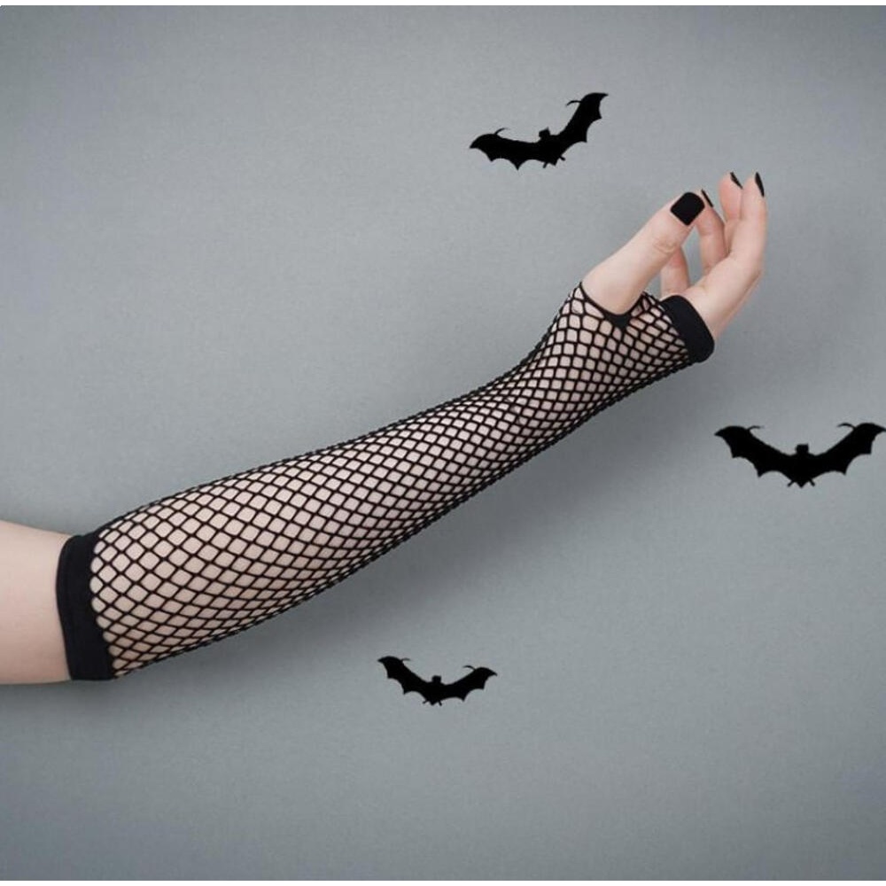 Luva Arrastão Longa Acessório Halloween Preta, Branca Ou Vermelha
 em Oferta na Shopee