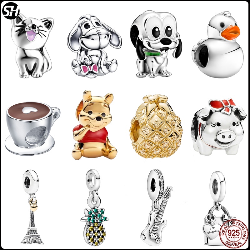 Pulseira Pandora Charms Beads 925 Sterling Silver Pendant clip Olho Maligno Ouro Letra stopper Star Wars Animal For Women Gift Bracelet