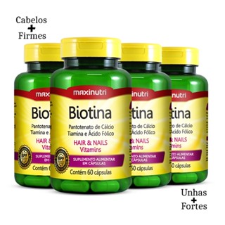 Kit 04 Biotina Saúde da Pele Unhas e Cabelos 60 Caps Maxinutri