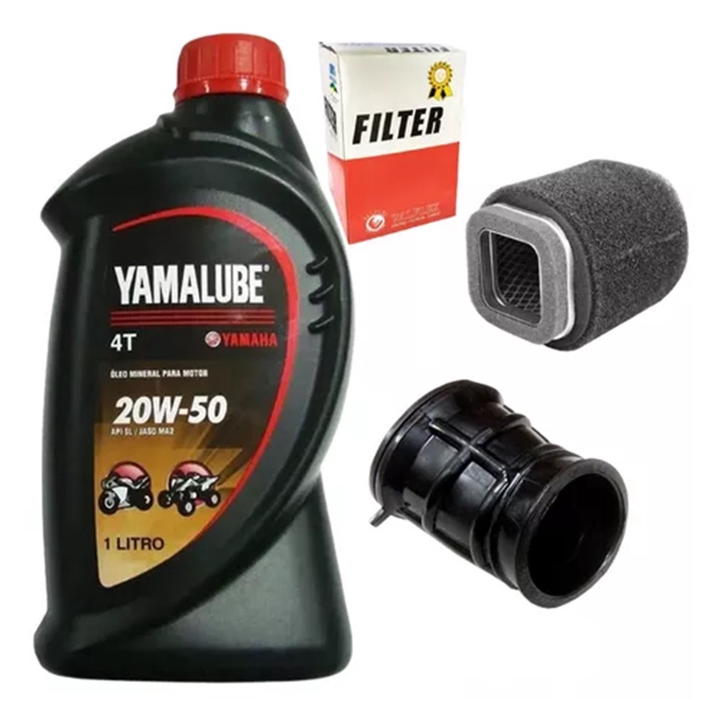 Kit Filtro Ar, Condutor, Oleo 20w50 Ybr 125 2001 Até 2008