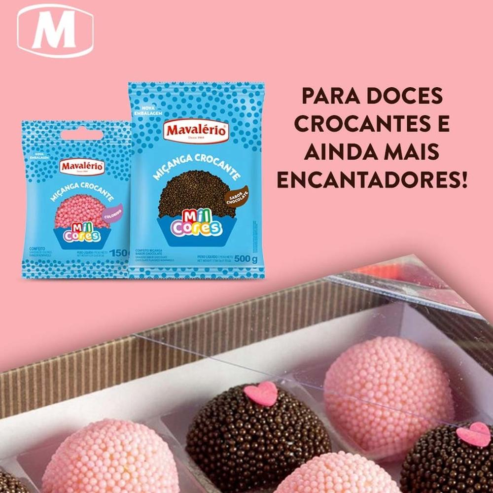 Confeito Miçanga Chocolate Mil Cores ESCOLHA A COR 500g - Mavalério — imagem 2 de 2
