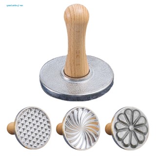 Kitchen Baking Kit Cookie Cutter Set Round Metal Press with Wooden Handle Diy Tool for Biscuit Embossing Stamp Mold