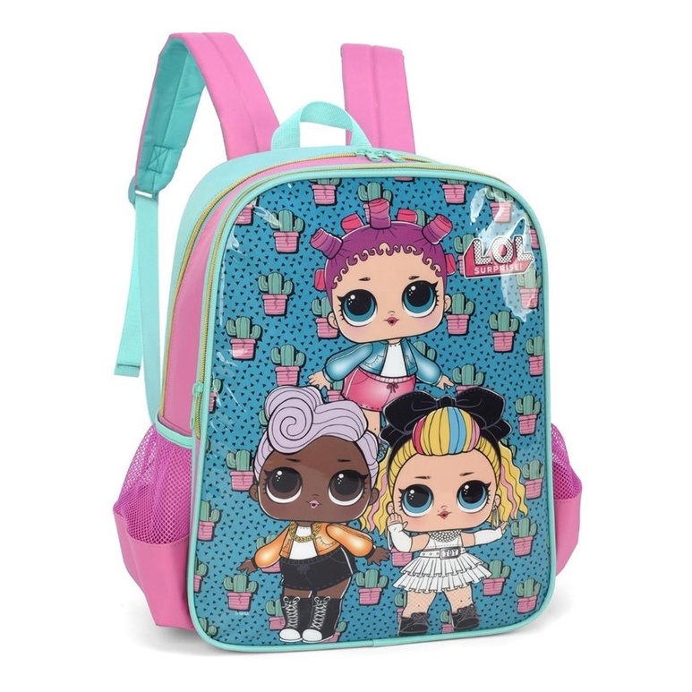 Mochila Costas Infantil Escolar Menina Lol Turma Luxcel Verde