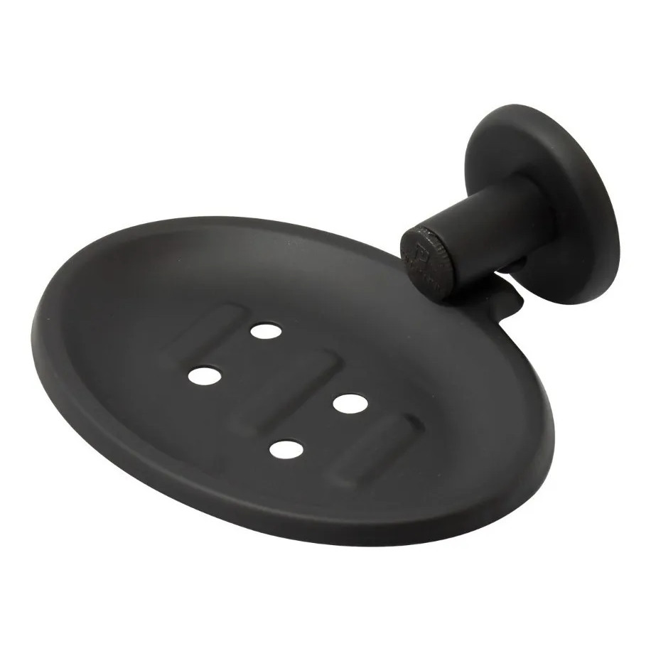 Saboneteira Preta Fosca de Alumínio para Banheiro Porta Sabonete Parede Luxo em Oferta na Shopee