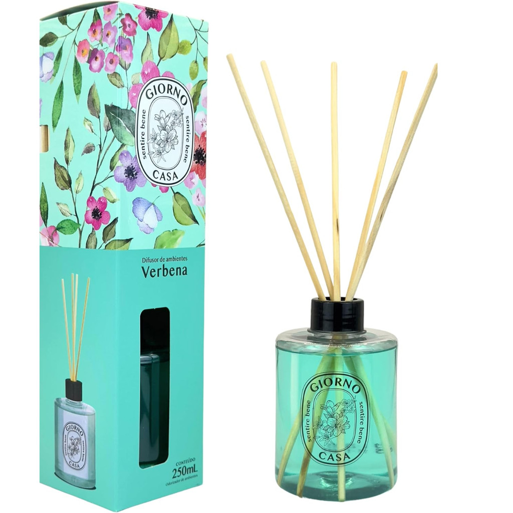 Difusor de Fragrância Para Casa Perfumada e Aromatizada, Verbena, Giorno Casa, 250 ml, Turquesa