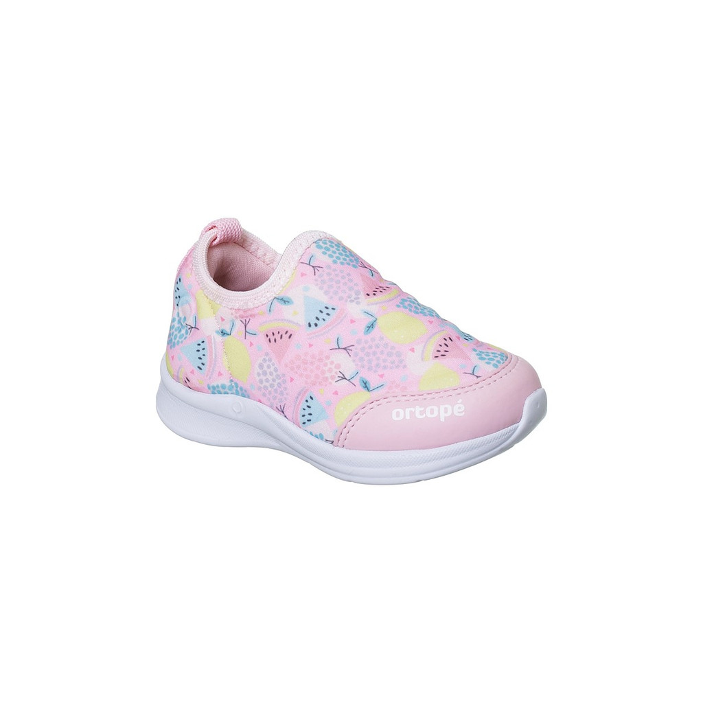 Tênis Infantil Feminino Ortopé Happy Comfort Melancia Calce Fácil Rosa - Baby & Kids Fashion