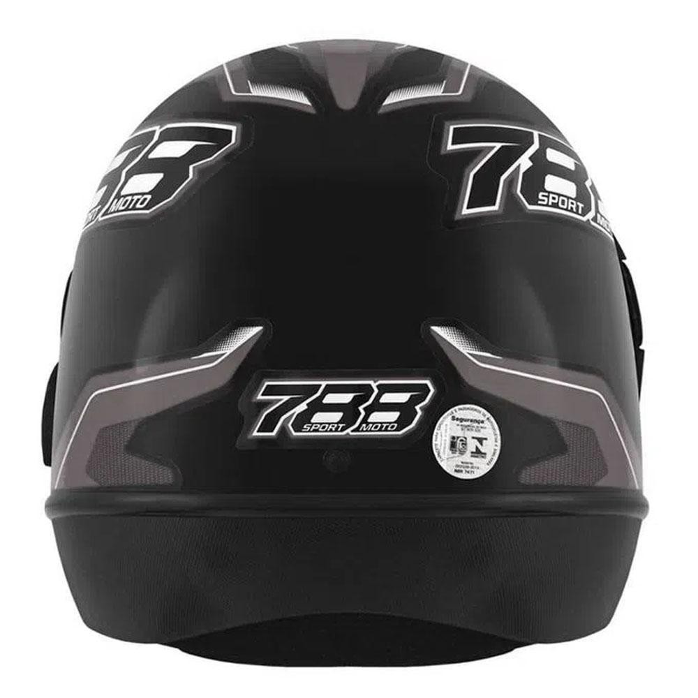 Detalhes do Capacete Moto Preto Fosco/Cinza New Sm Auto 60