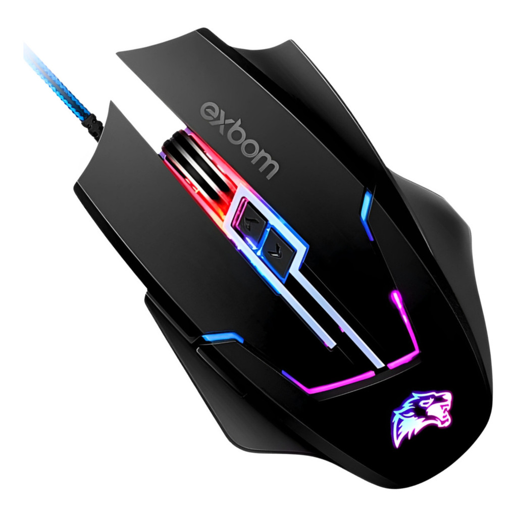 Mouse Gamer Barato Com Led Rgb Usb Pro Player Controle de Dpi + Mousepad Brinde