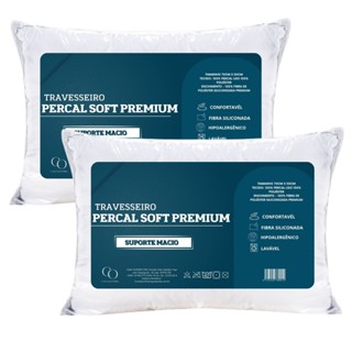 Kit 2 Travesseiro Antialérgico Antiácaro 70x50cm Grande Soft Premium Extra Macio Percal Descanso em Oferta na Shopee